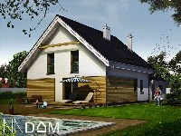 Projekt domu jednorodzinnego-DOM PRZYJAZNY-widok ogrodowy