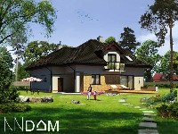 Projekt domu jednorodzinnego-DOM SOLIDNY-widok ogrodowy