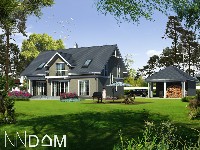 Projekt domu jednorodzinnego DOM GUSTOWNY- widok od strony ogrodu
