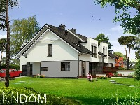 Projekt domu jednorodzinnego DOM SPÓJNY, widok od strony ogrodu