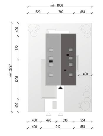 Projekt domu jednorodzinnego- FUNKCJONALNY-mininalne wymiary działki