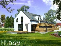 Projekt domu jednorodzinnego -FUNKCJONALNY MODERN- widok ogrodowy